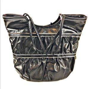 PIPER & BLUE Vegan Leather Black Shoulder Bag